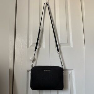 Michael Kors Black Shoulder Bag with Silver Chain